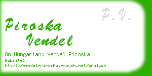 piroska vendel business card